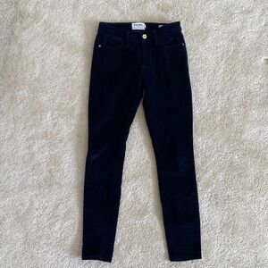 Cords! FRAME Le High Skinny in Navy Corduroy